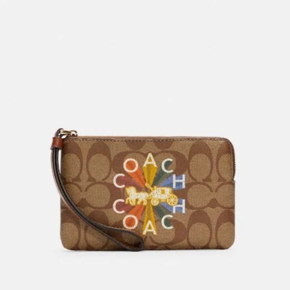 Coach Handbags - Coach Zip Wristlet w/ Radial Rainbow print